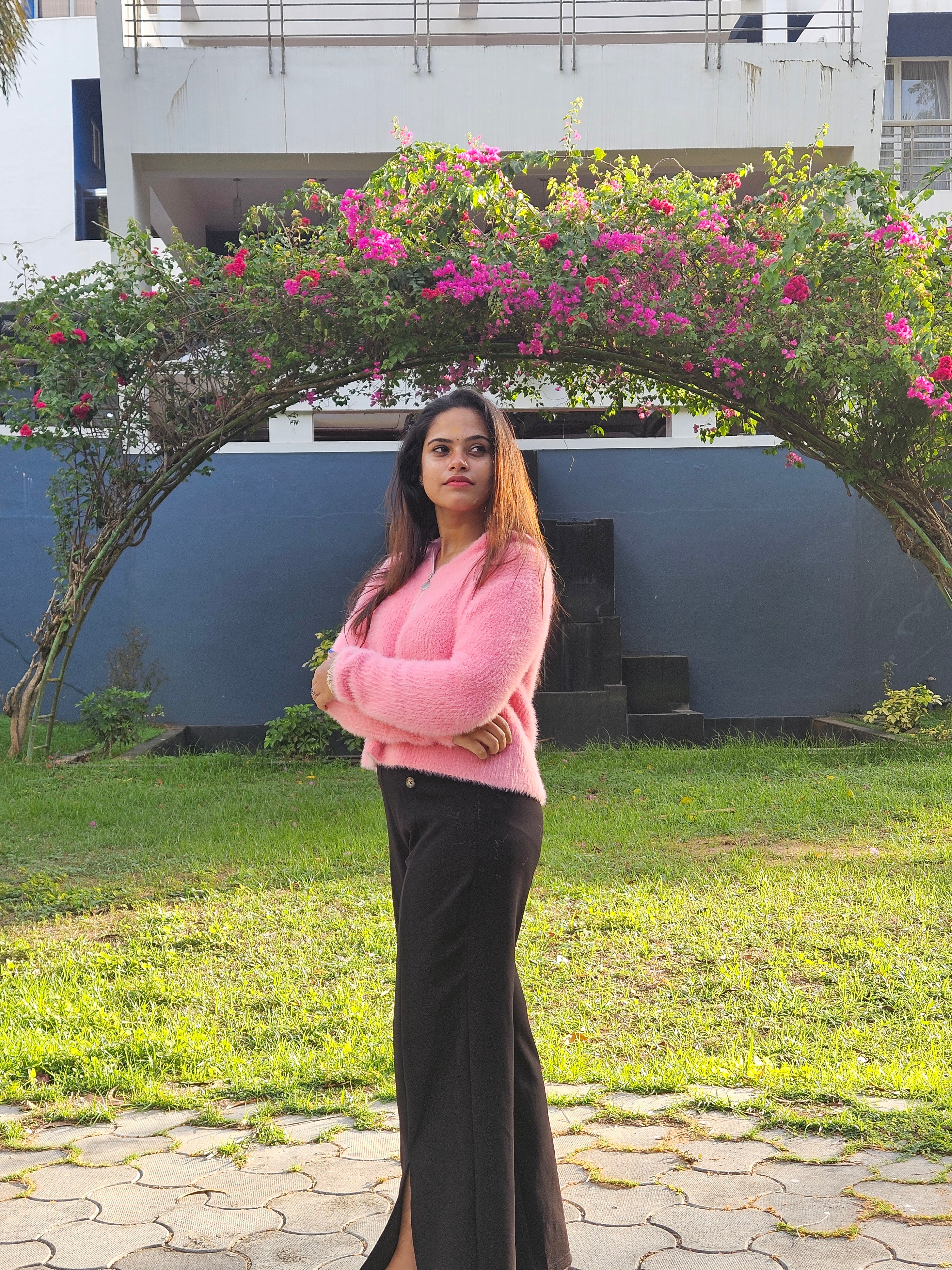 Pink furry sweater tshirt