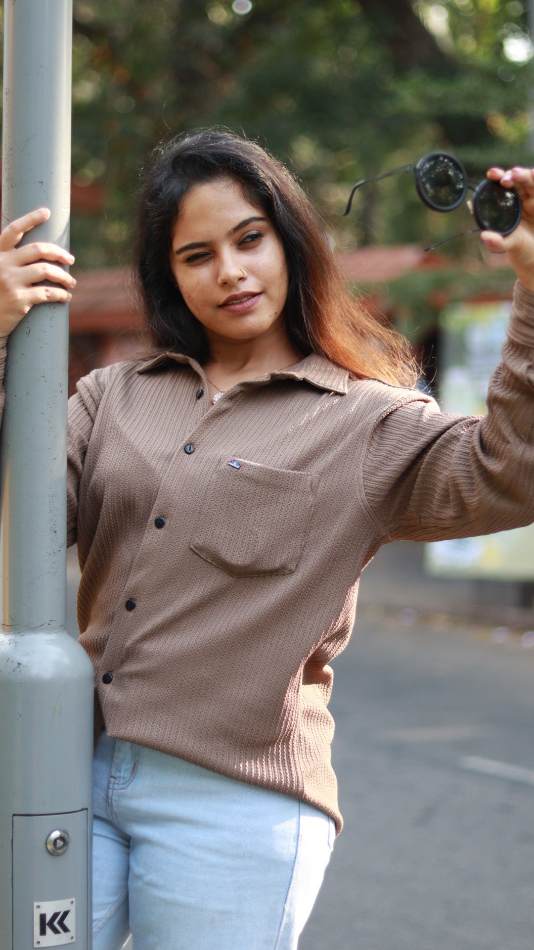 Coffee brown women's shirt