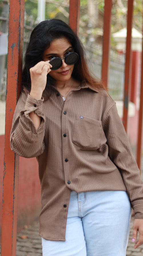Coffee brown women's shirt